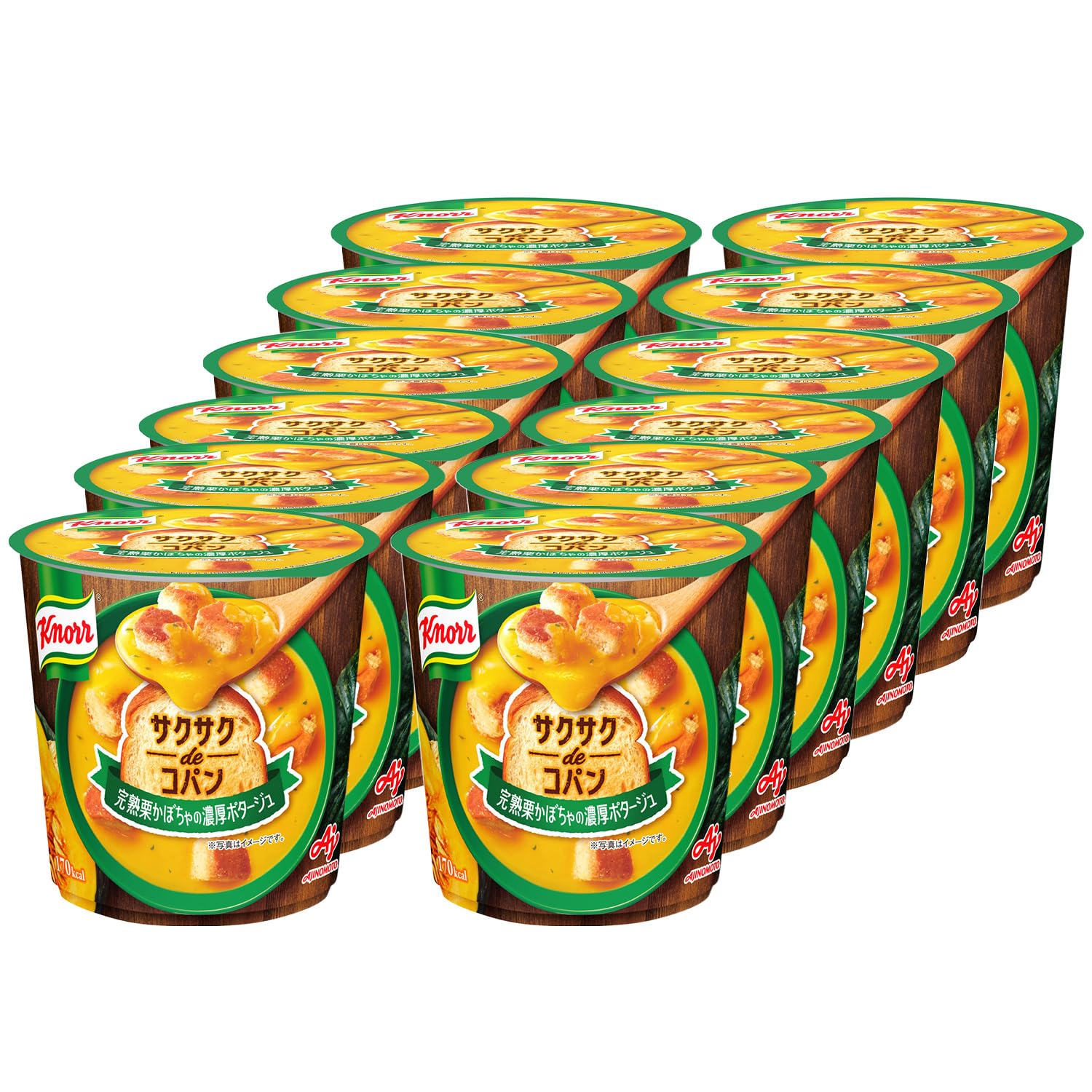 サクサクdeコパン　コーンポタージュ　栗かぼちゃ　さつまいも　48個　まとめ売り Amazon | クノール® サクサクdeコパン完熟栗かぼちゃの濃厚ポタージュ